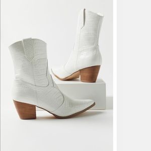 White Croc Matisse booties